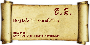 Bojtár Renáta névjegykártya